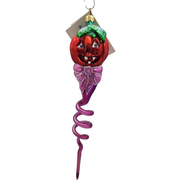 Christopher Radko Pumpkin Twist Swirl Halloween Christmas Tree Ornament 99-070-0 - Picture 2 of 9